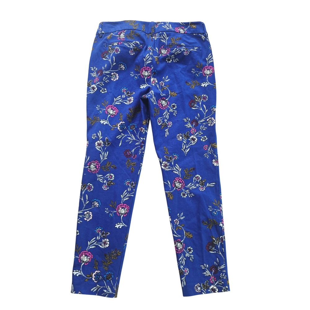 Old‎ Navy NWOT Pixie Mid-Rise Ankle Pants Blue Floral Slim Fit Trousers Size 8 - Picture 3 of 9
